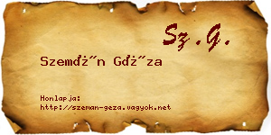 Szemán Géza névjegykártya