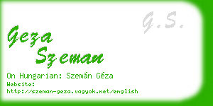 geza szeman business card
